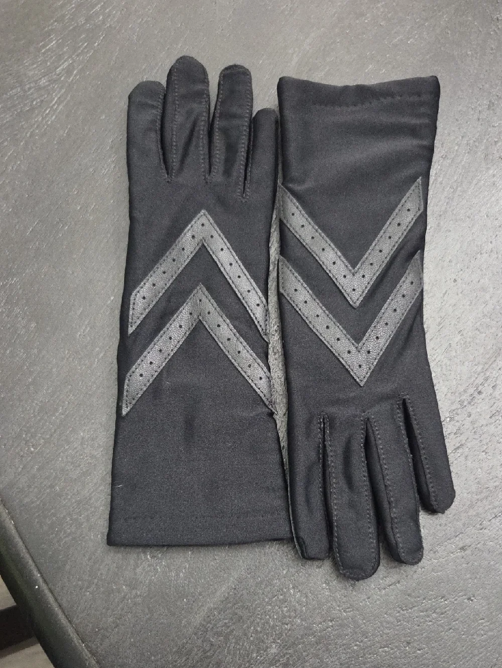 isotoner Black Women's Long Gloves with Chevron Detail - Picture 1 of 4